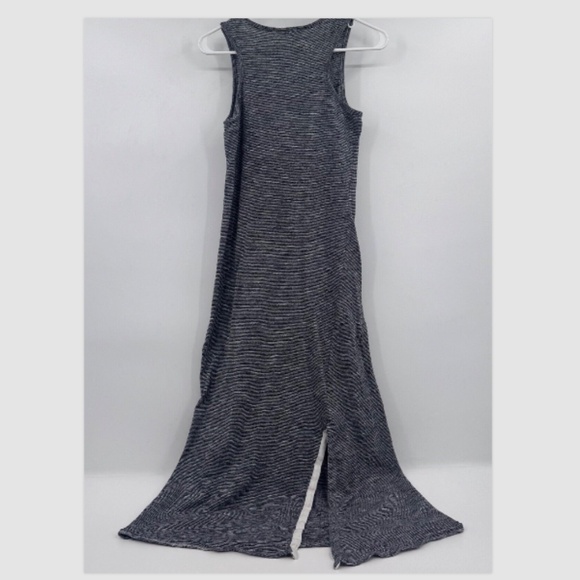 Neiman Marcus Dress Women Medium Black Striped Sleeveless Tank Maxi Back Slit - Picture 4 of 12